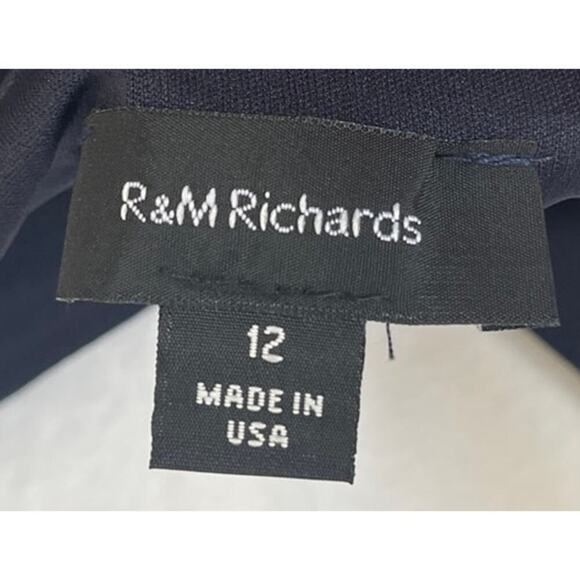 NWT R&M Richards Made In USA Navy Formal Beaded Gown sz 12 MOB Mature Wedding - Picture 5 of 11